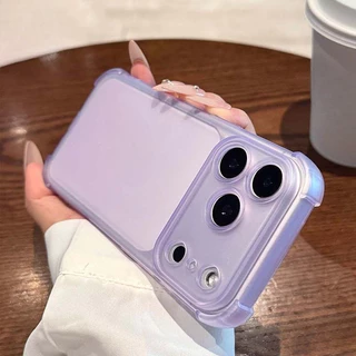หรูหรา Matte โปร่งแสงถุงลมนิรภัยเคสโทรศัพท์สําหรับ iPhone 17 16 15 14 Plus 12 13 Pro Max 17Pro Air กันชนกันกระแทกฝาครอบ