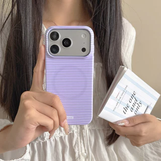 ปลอกแม่เหล็กแบบแข็งบางเฉียบสําหรับ iPhone 11 11Pro 11ProMax 12Pro 12ProMax 13 13Pro 13ProMax 14 14ProMax 15 16E Plus air 17 17Pro 17ProMax Frosted รูปแบบสีม่วงกรณี