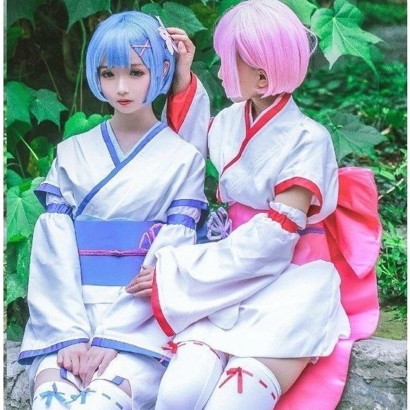 Ram Rem Rem Youth Life in a Pillow world from Zero Kimono Cosplay Twin Womens Clothing Re: Life in a