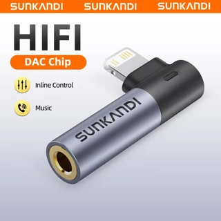 SUNKANDI DAC Type C/IP ถึง 3.5 มม.อะแดปเตอร์เสียง Type-c 90 องศามุมขวาชายหญิง USBC สําหรับโทรศัพท์คอมพิวเตอร์