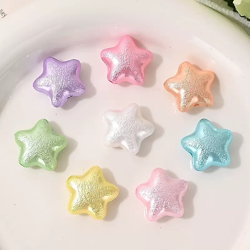 ลูกปัด ดาว ห้าแฉก สีมาการอง สำหรับทำสายคล้อง โทรศัพท์ ลูกปัด อุปกรณ์เสริมงานฝีมือ DIY