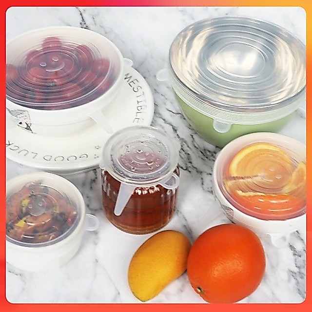 SET 6 ชิ้น STRETCH SILICON FOOD WRAPS SP01