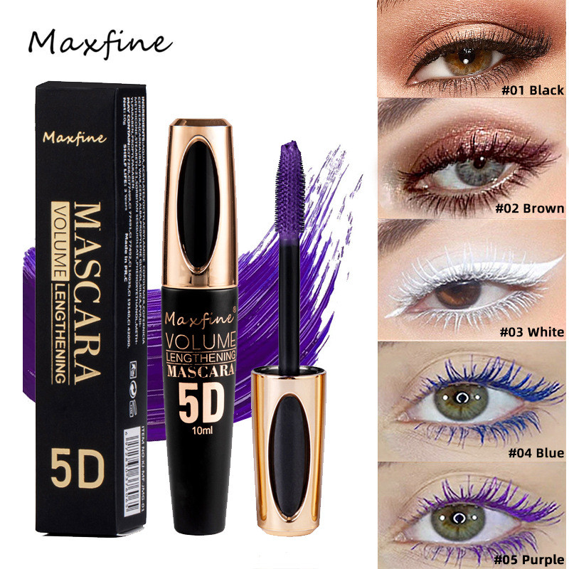 แต่งหน้า MAXFINE 5D มาสคาร่าชุดกันน้ํา Sweatproof Non-Smudge Slim Base Multicolor yyy6.5 yyyy6.5 yyy