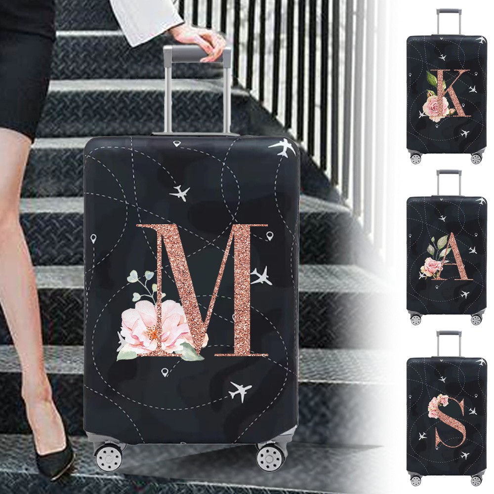 Luggage Cover Stretch Fabric SuitProtector Baggage for18-32 Inch SuitPrint Rose Gold Travel Organize