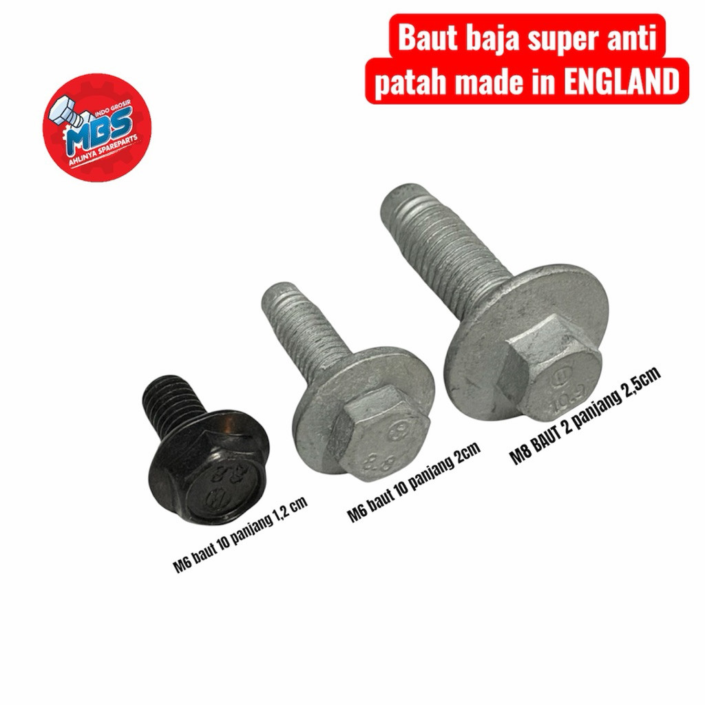 BOLT 12 M8 LENGTH 2.5cm BOLT 10 สีดํายาว 1.2 ซม. ยาว 2 ซม. m8x25 m6x20 m6x12 original anti-break เหล