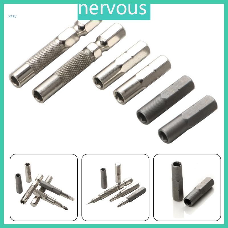 2Pcs Magnetic Socket Adapter 6.35mm to 4mm Bit 1/4Inch Screwdriver Bit Adapter