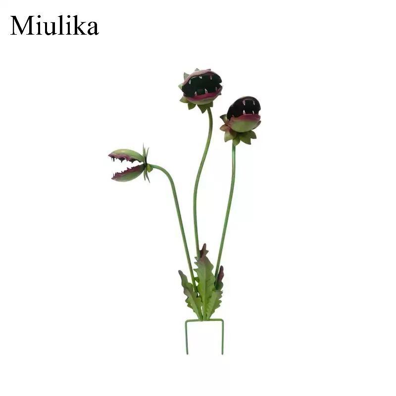 Miulika โลหะ Venus Flytrap Stake ยาวนาน Faux Monster พืชกินเนื้อ Stake Eye-Catching Venus Flytrap ตก