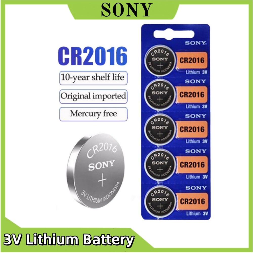 SONY CR2016 เซลล์แบตเตอรี่ปุ่มเหรียญ LM2016 BR2016 CR 2016 2016 3V