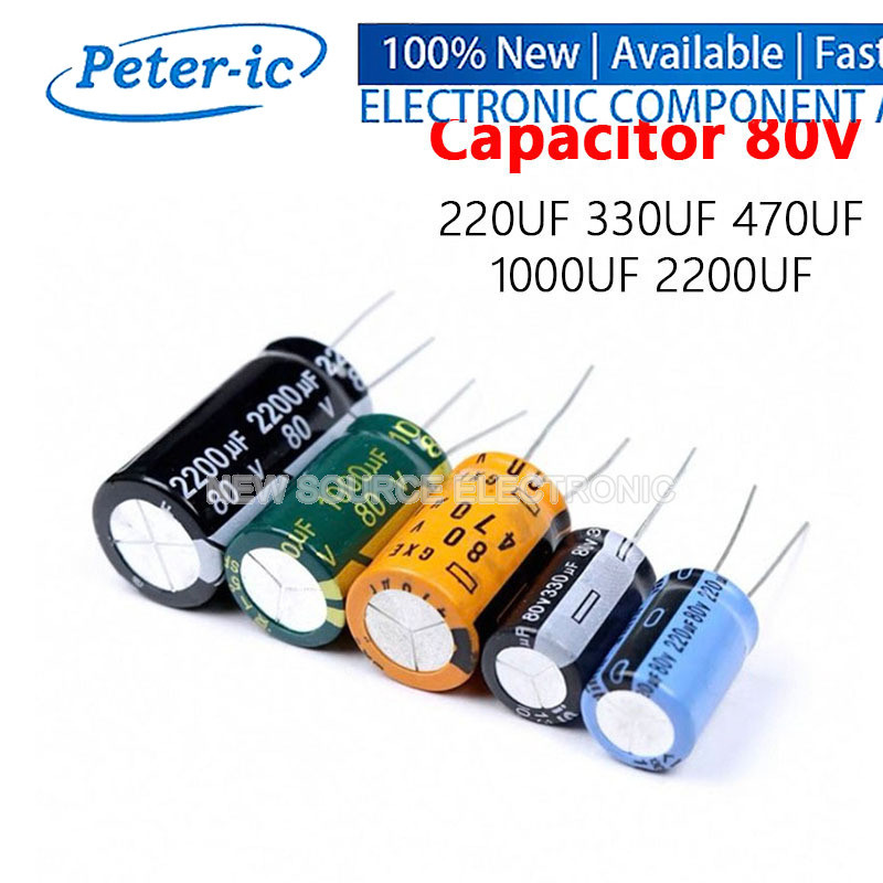 80V Electrolytic Capacitor 220uf 330uf 470uf 1000uf 2200uf (2PCS) อลูมิเนียม Kexinqi