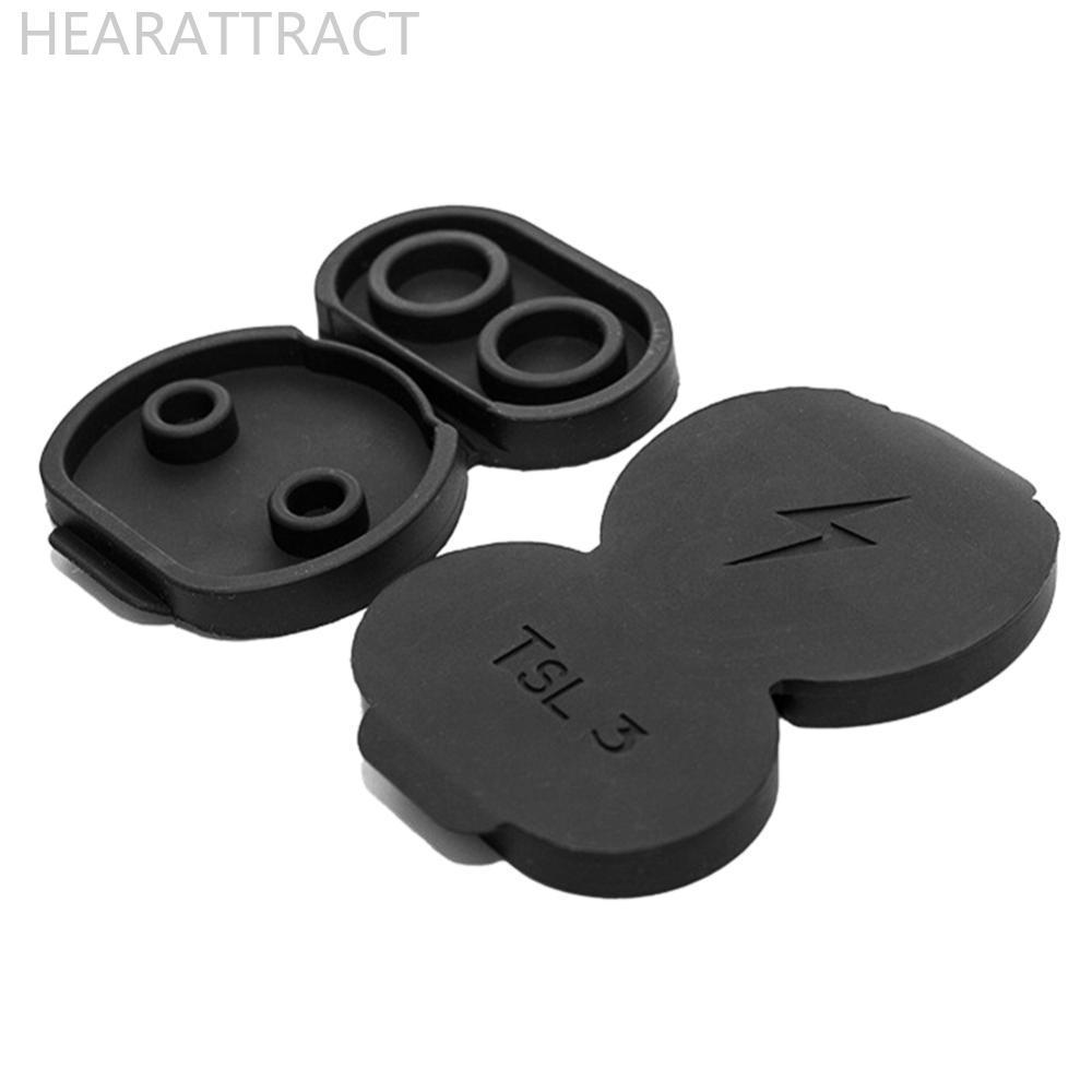 HEARATTRACT รถชาร์จพอร์ตฝุ่นฝาครอบป้องกันกันน้ําสีดํายุโรปปลั๊กฝุ่นสําหรับ Tesla รุ่น 3 รุ่น Y อุปกร
