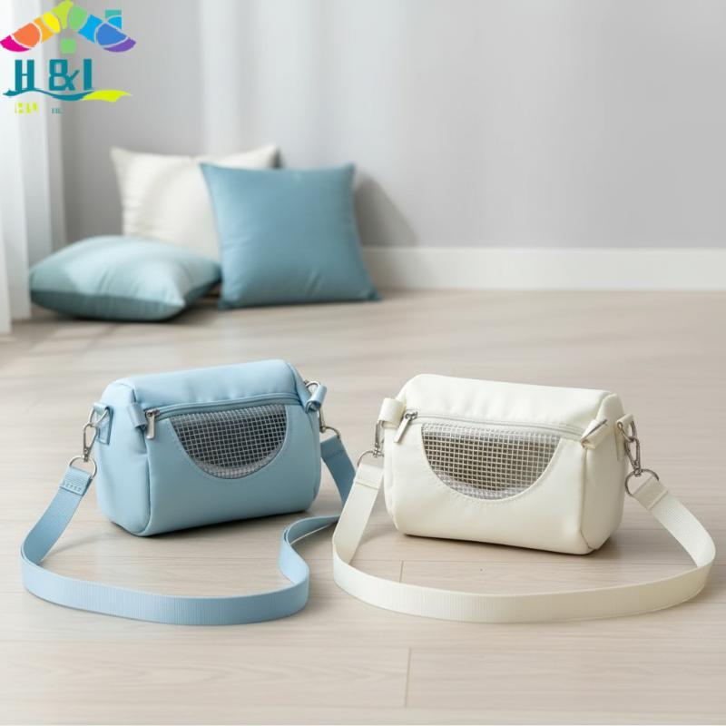 H&L สัตว์เลี้ยงหนูแฮมสเตอร์กรงกระเป๋าCrossbodyกระบอกออกแบบPractical House Travelแบบพกพากระรอกที่มองเห็นได้ตาข่ายกรงสัตว์เลี้ยงกระเป๋าอุปกรณ์เสริม {th}