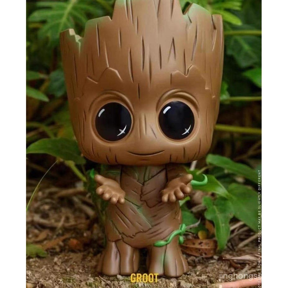 เครื่องประดับรถยนต์เขย่าหัวตุ๊กตาของแท้ Galaxy Guard groot groot Little Tree Man รูปเคลื่อนย้ายได้ S