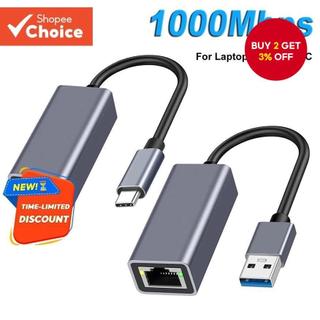 USB Ethernet Adapter USB3.0 1000Mbps Lan to Type C RJ45 Network Cable For MacBook PC Windows