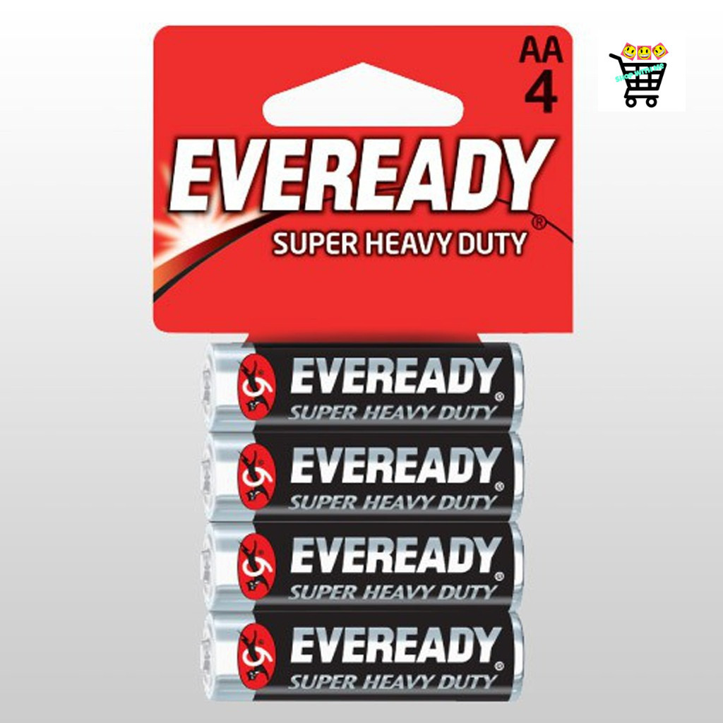 สมายด์ขายถูก ถ่านก้อน ถ่านไฟฉาย เอเวอเรดี้ ขนาด AA/AAA/D กำลังไฟ 1.5 โวลต์ Eveready Super Heavy Duty