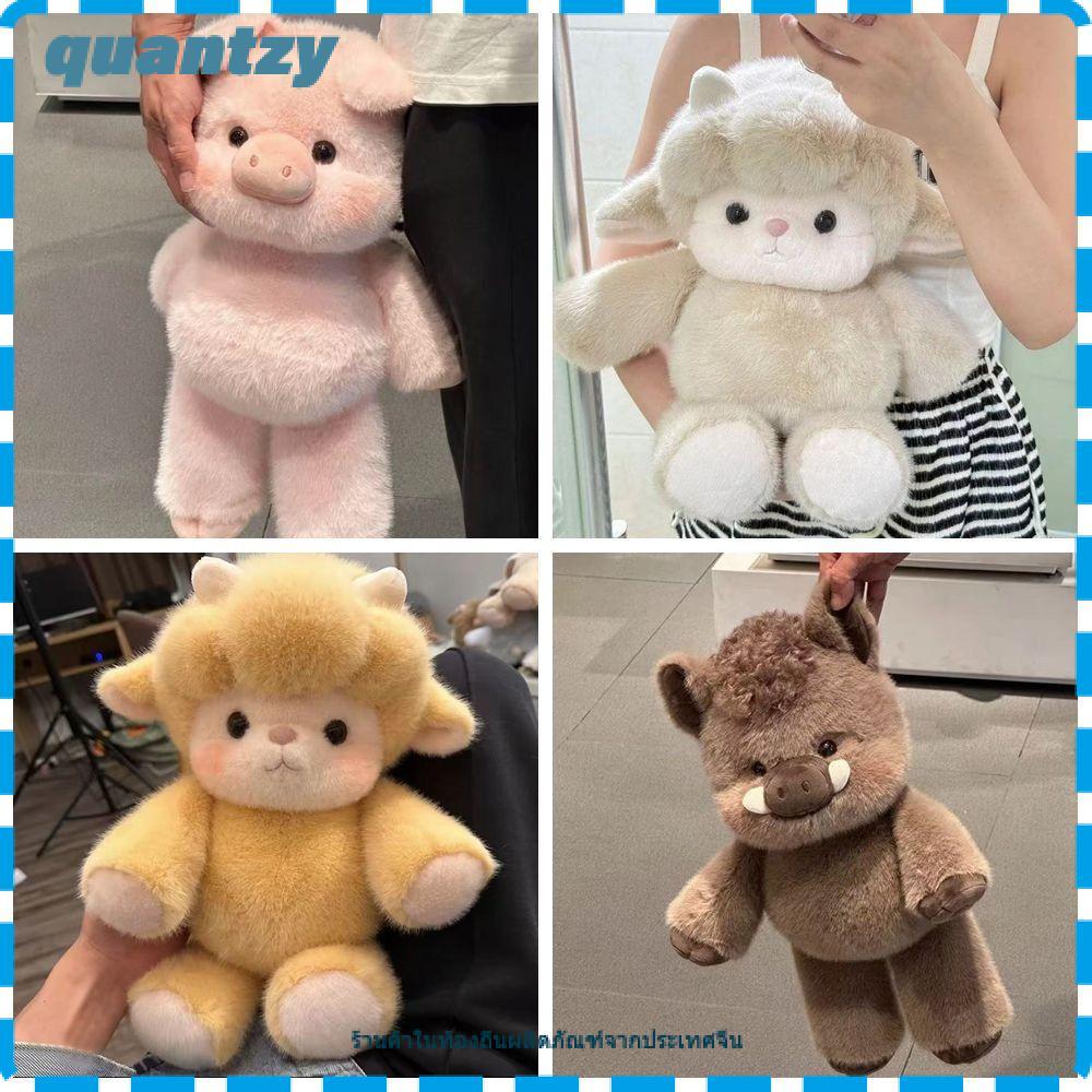 WJYS ตุ๊กตาหมูอารมณ์น่ารัก 17.7 นิ้ว หมอนตุ๊กตาสัตว์นุ่ม Plush