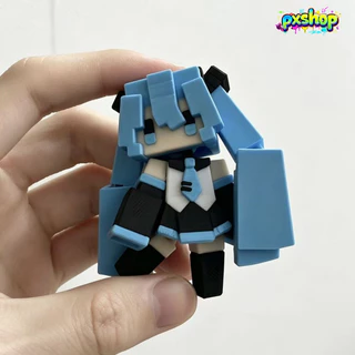 คีย์เชนพิมพ์ 3D พิกเซล Hatsune Miku & Teto – น่ารักติดกระเป๋า ของขวัญวันเกิด (เลือก Miku / Teto)