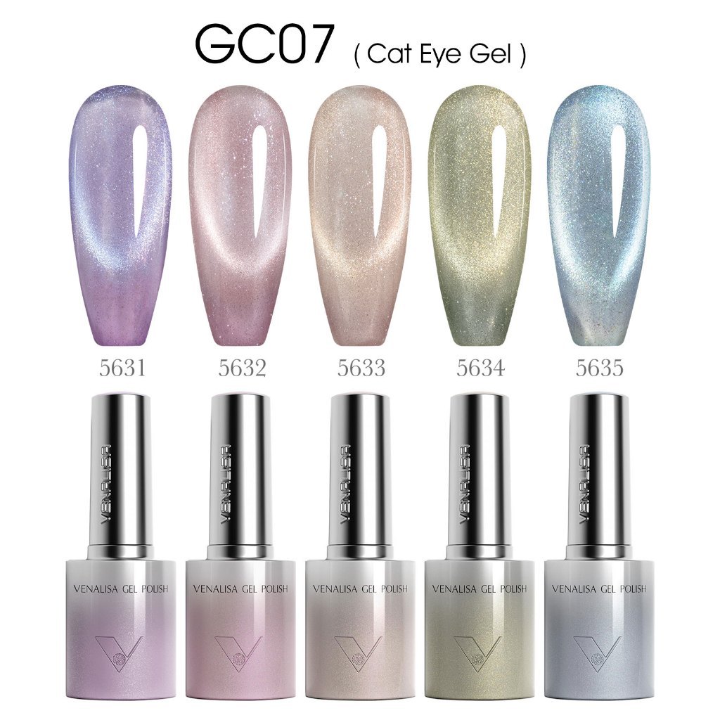🔥พร้อมส่ง Hema & TPO Free🔥 สีเจล  GC07 Venalisa  เซต 5 สี    10 ml  Hema Free & TPO Free