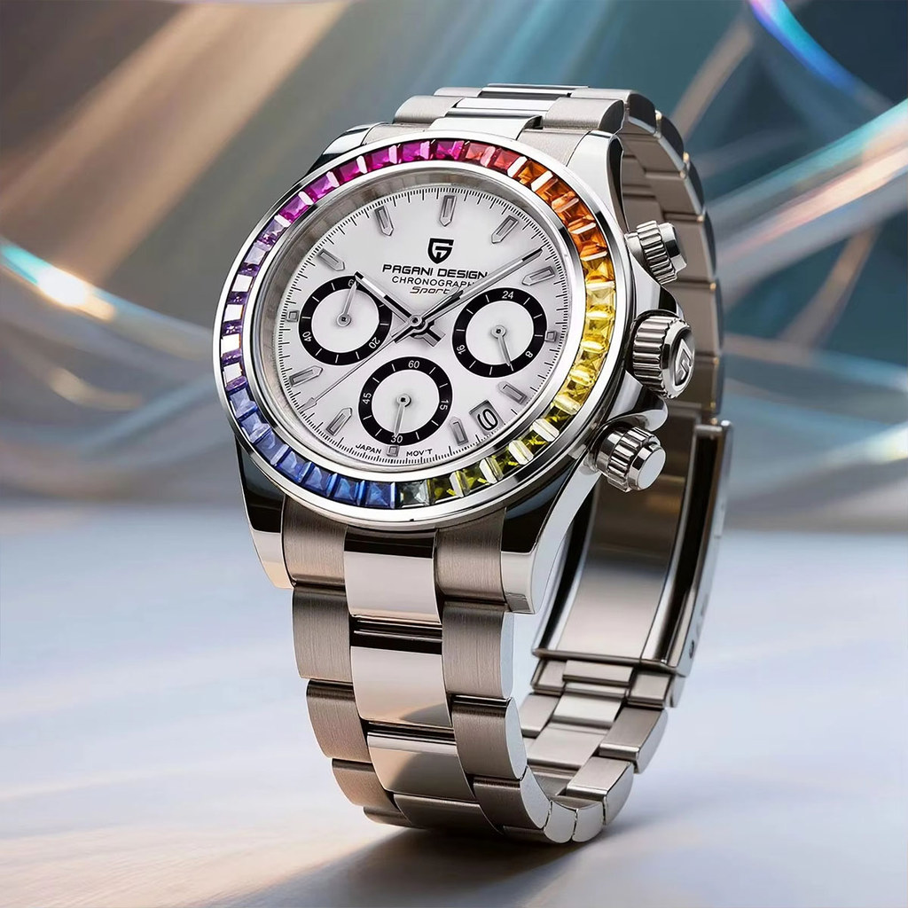 PAGANI DESIGN Original 40 มม.นาฬิกาควอตซ์ผู้ชาย Sapphire คริสตัล Chronograph Luminous นาฬิกาผู้ชาย V