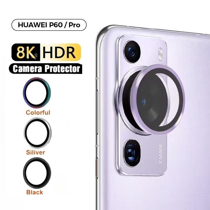 สําหรับ Huawei P60 P60Pro P60Art 9D อลูมิเนียมกล้องเลนส์ Protector แหวนฝาครอบฟิล์มสําหรับ Huawei P60