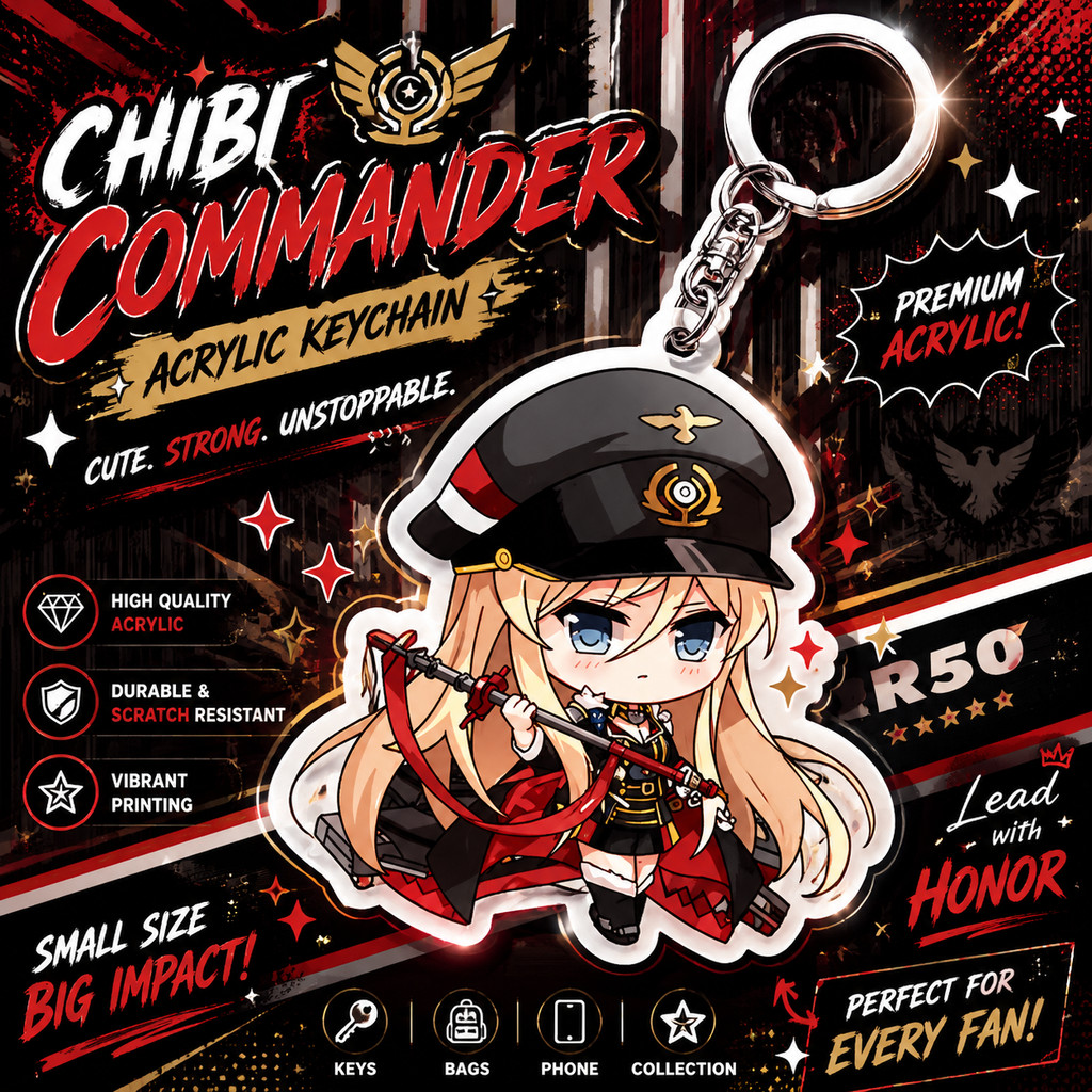 พวงกุญแจ Azur Lane Collegagues พร้อมตัวยึด