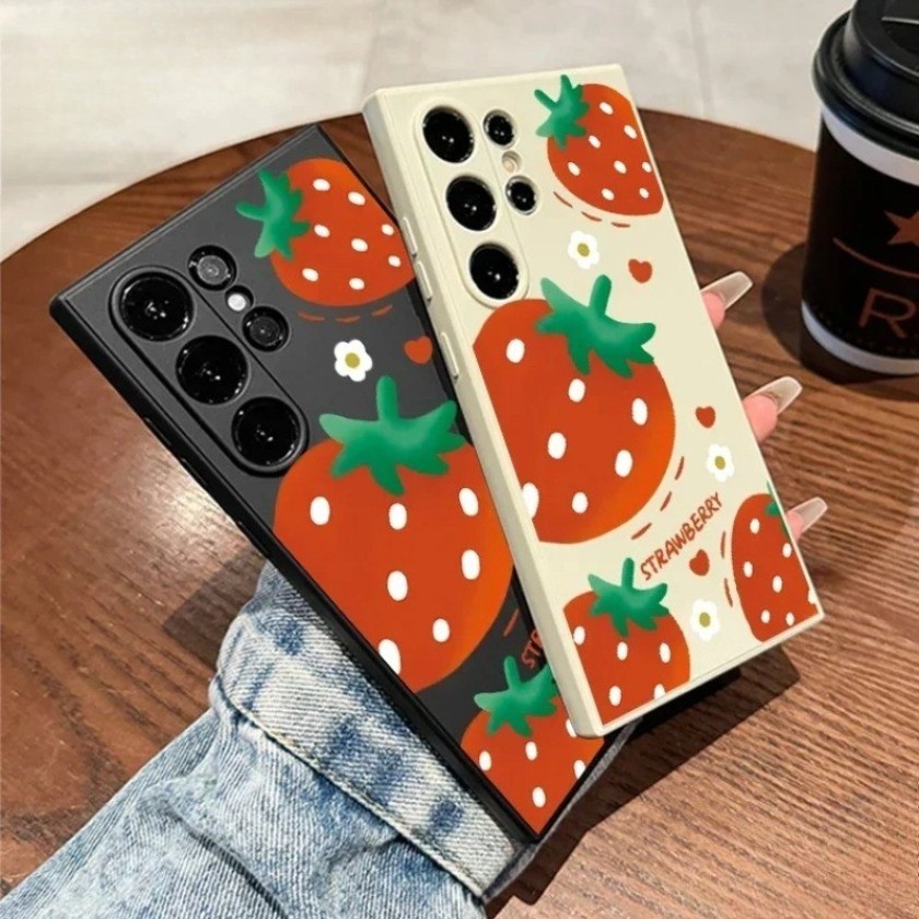 น่ารักสตรอเบอร์รี่ออกแบบเคสโทรศัพท์สําหรับ Xiaomi Poco C75 C71 F7 Ultra X3 M3 Pro C85x C85 F8 Pro F8
