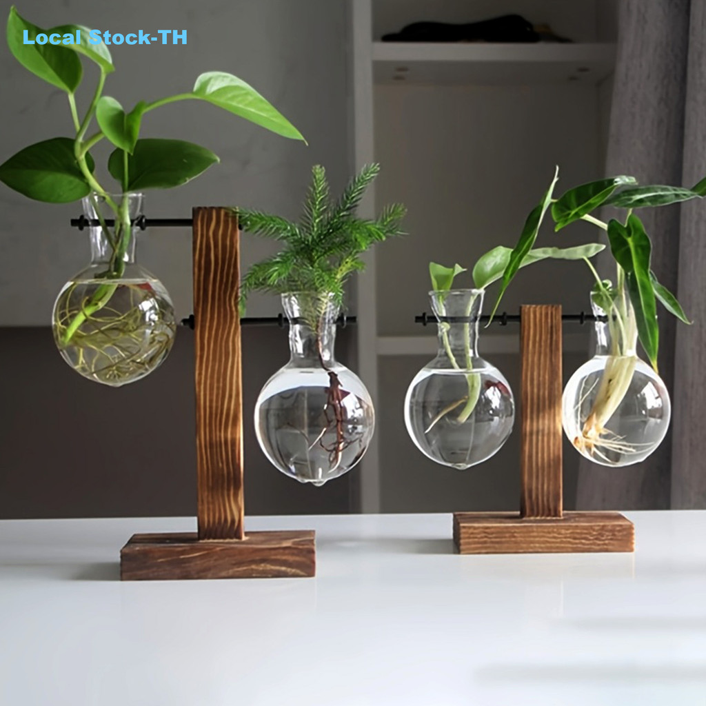 【SayTH 1-3 วัน】Hydroponic Home Decor แจกัน Terrarium ตารางชาวไร่พร้อมกรอบไม้แจกันแก้วใส