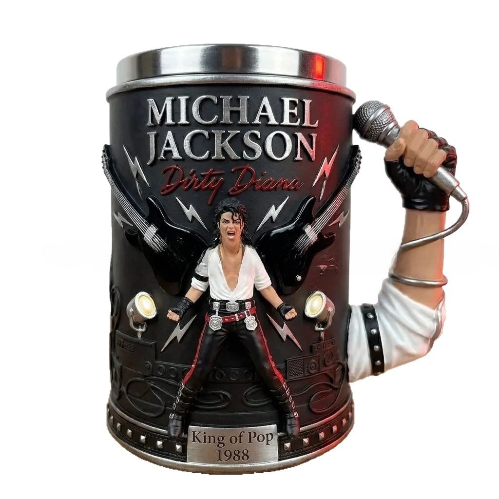 Michael Jackson Beat It แก้วสไตล์ที่ระลึก 3D สามมิตินูน 304 สแตนเลสซับถ้วยน้ําถ้วยกาแฟอเมริกัน