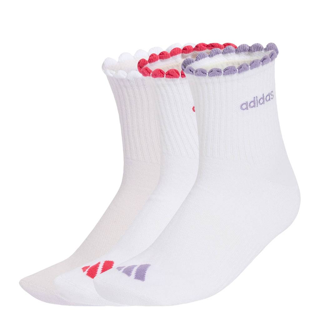 adidas جوارب نسائية Quarter ‏(3 أزواج) — أبيض — صورة 6