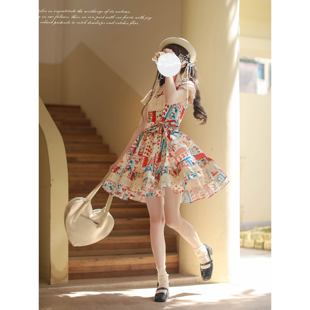 Walnut jk [Linlang Painting Shop] Original lolita Showa Style Retro Cute Dress Vest Skirt Shirt