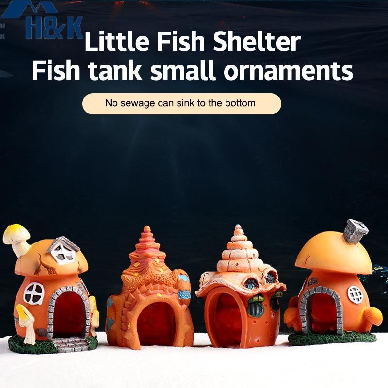[H&K] เห็ด Conch House Shelter Aquarium ภูมิทัศน์ตกแต่งถังปลาตกแต่งเครื่องประดับถังปลากุ้ง Hiding Shelter {th}