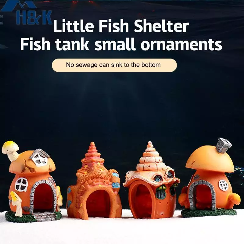 [H&K] เห็ด Conch House Shelter Aquarium ภูมิทัศน์ตกแต่งถังปลาตกแต่งเครื่องประดับถังปลากุ้ง Hiding Shelter {th}