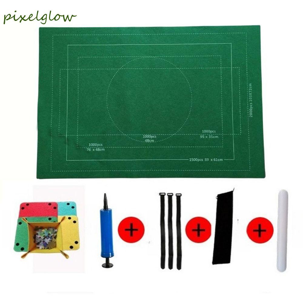 PIXELGLOW Puzzle Saver Pad, Roll Up Non-Slip Jigsaw Puzzle Storage Mat Set,มากถึง 3000 ชิ้นถาดคัดแยก