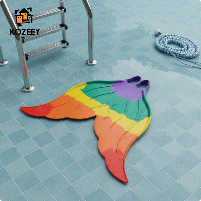 [KOZEEY] Mermaid Tail Fin ซิลิโคนว่ายน้ําการฝึกอบรม Monofin ยางว่ายน้ํา Fins อุปกรณ์กีฬาทางน้ําสําหรับออกกําลังกายสระว่ายน้ํา