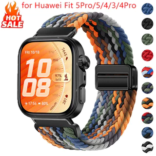 สายรัดไนลอนแม่เหล็ก หัวเข็มขัด สําหรับ Huawei Watch Fit 5 Pro/Fit 5/4 Pro/Fit 3 สายกีฬาถัก