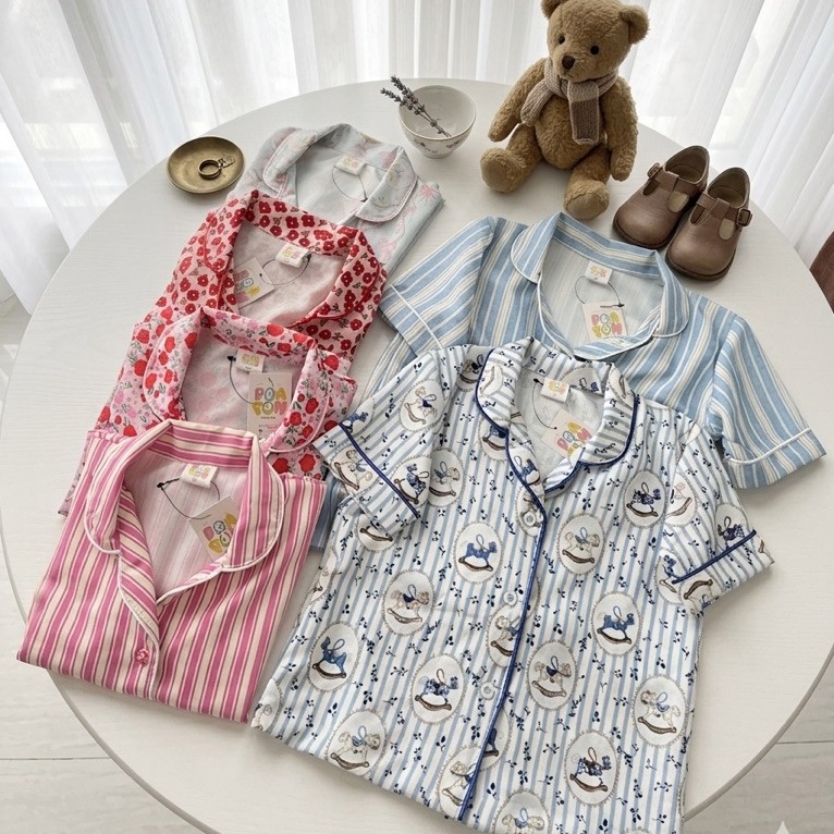POMPOMKIDDOS Kids Daily Set Pyjama ชุดนอนเด็ก Unisex