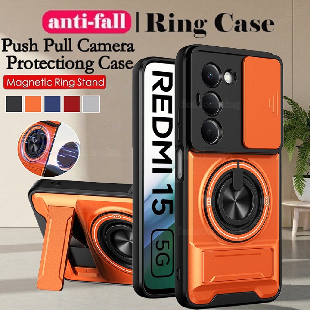 สําหรับ Xiaomi Poco M8 S Pro M8S M 8 2026 เคสโทรศัพท์แม่เหล็กพร้อมวงเล็บ Push-Pull เลนส์กล้องกันกระแทก
