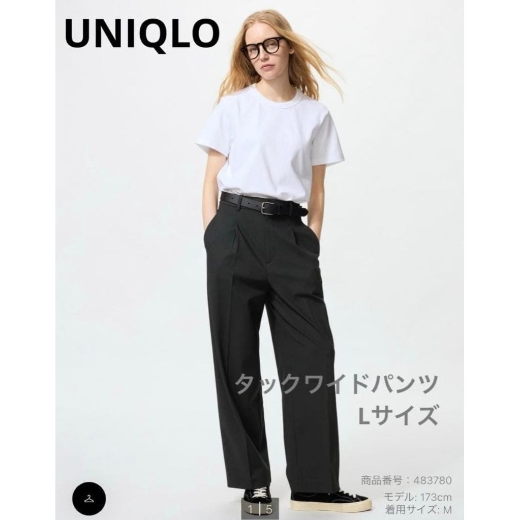กางเกงสแลคทรงตรงเอวสูงสไตล์Boyishลุคเท่Minimalใส่สบายแมทง่ายได้ทุกวันงานป้ายตัดจากUNIQLOคุณภาพดีทรงสวยดูแพง
