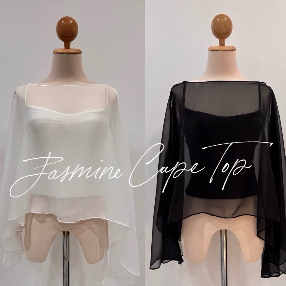 SEASON STUDIO - JASMINE CAPE TOP/ ผ้าคลุม ซีทรู อก28-41 (เฉพาะผ้าคลุม)