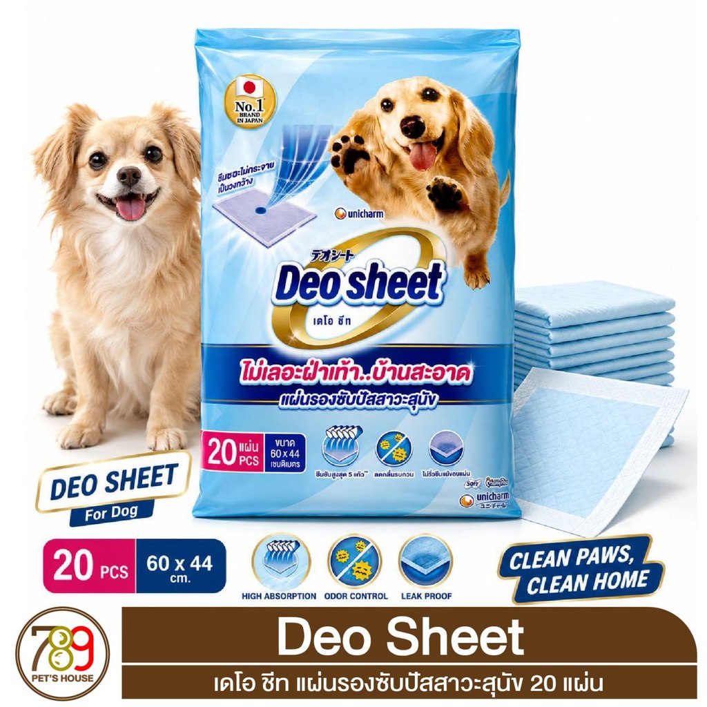 Deo Sheet เดโอ ชีท แผ่นรองซับปัสสาวะสุนัข 20แผ่น
