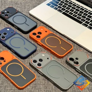 การกระจายความร้อน Matte อะคริลิค Hard Case แม่เหล็กสําหรับ iPhone 17 Pro Max 16 15 14 13 12 11 Pro Max Frosted ฝาครอบกันกระแทก