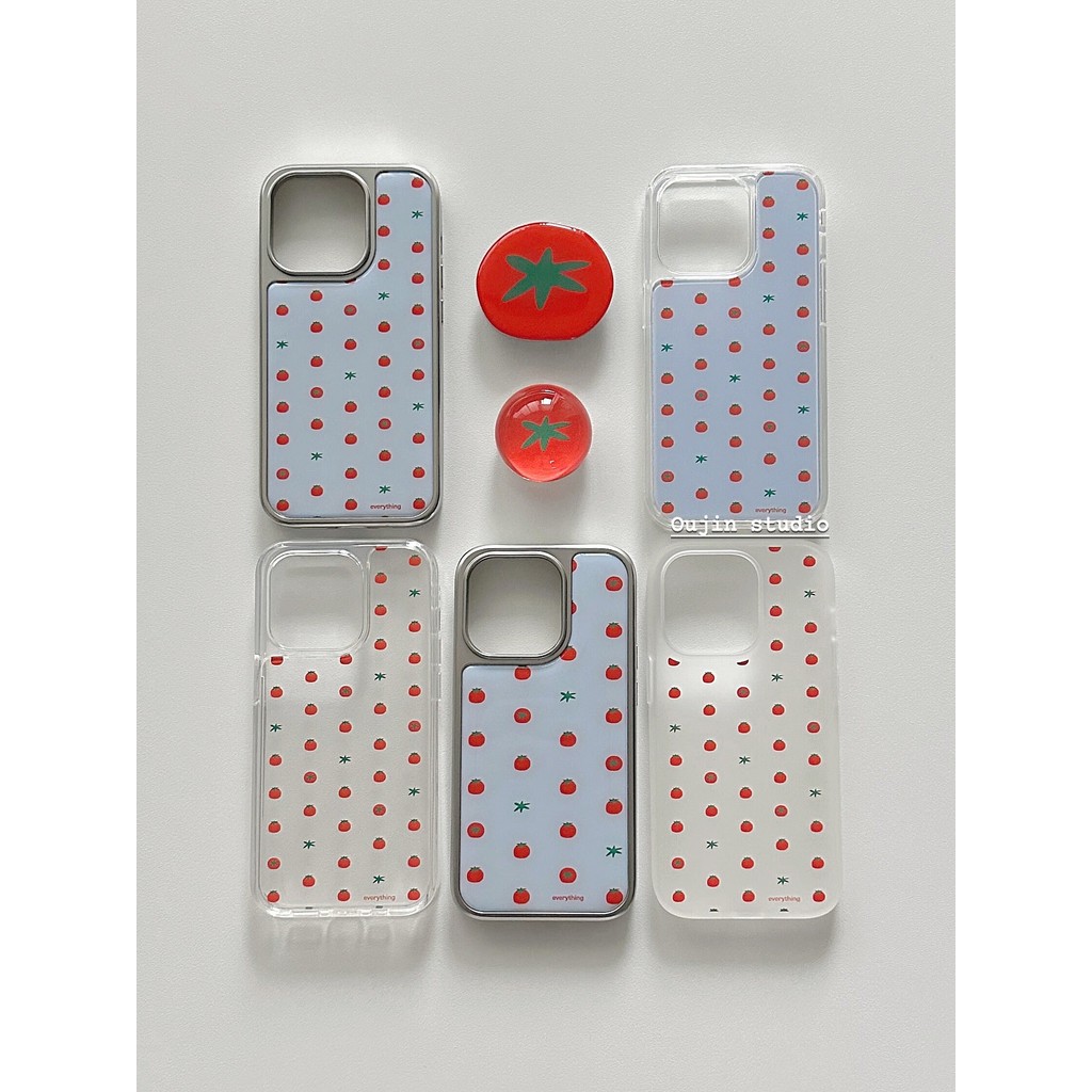 สไตล์เกาหลี ins Style Niche Tomato Glass Ball Bracket เหมาะสําหรับเคสโทรศัพท์ฝาครอบป้องกัน