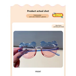 แว่นกันแดดเด็กหูหมีโบว์ ป้องกันUV400 ป้องกันรังสีUVA/UVB น้ำหนักเบา สำหรับเด็ก2-8ปี