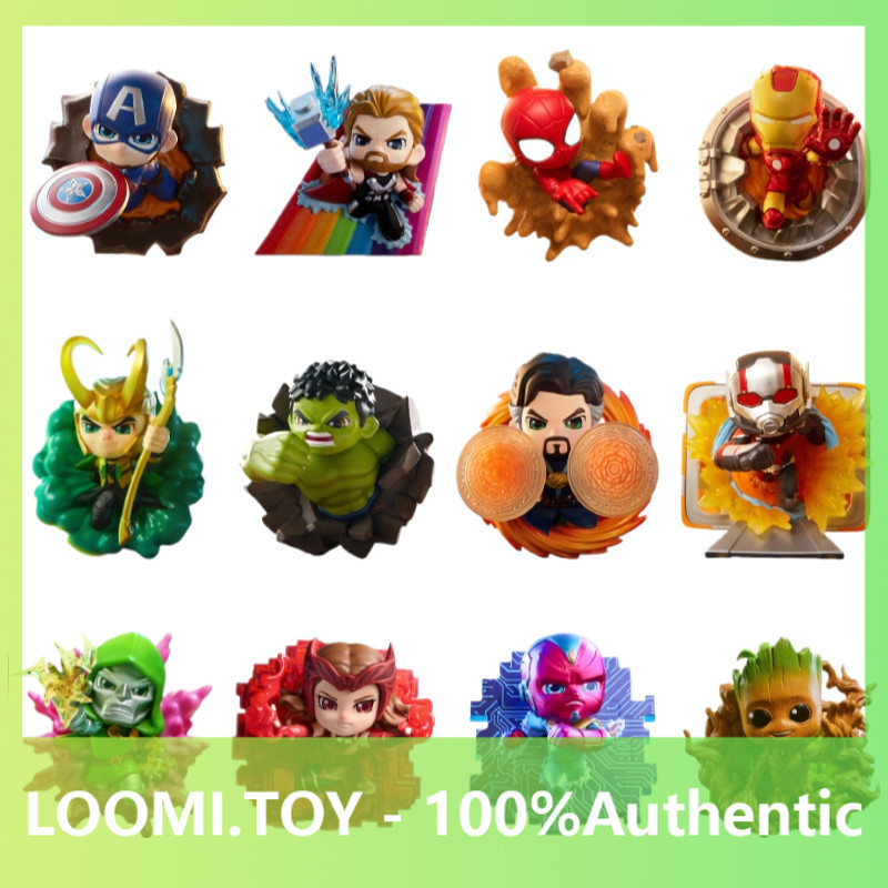 P POPMART Marvel Crossing Infinite Series Mystery Box เล่นอินเทรนด์เครื่องประดับของแท้