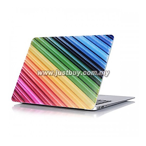 Macbook PRO Retina 13 นิ้ว A1502/A1425 Art Graphic Rubberized Hard Case - Rainbow Stripes
