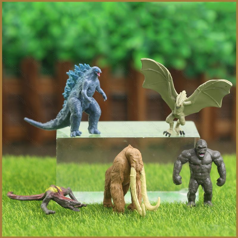 HK2 5pcs Godzilla vs Kong Action Figure ตุ๊กตาของเล่นเด็กตกแต่งบ้านคอลเลกชันเครื่องประดับของขวัญเด็ก KH2