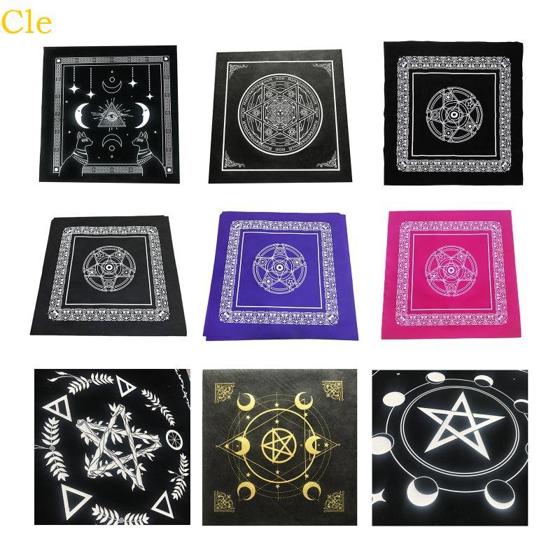 Cle Fortune Astrology กํามะหยี่การ์ด Pad เกมกระดานไพ่ทาโรต์ผ้าปูโต๊ะพิเศษ Pentagram Divination แท่นบูชาผ้า