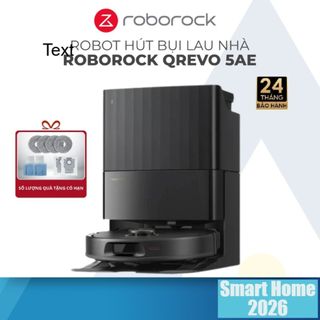 [Quà tặng] Roborock Qrevo 5AE robot hút bụi lau nhà, Lực hút 12.000 Pa, Tự giặt sấy khô, BH 2 năm
