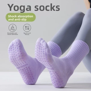 ถุงเท้าโยคะผู้หญิง Anti-slip ดูดซับเหงื่อกลางหลอดถุงเท้ากีฬา Four Seasons Universal Fitness ถุงเท้าพิลาทิส All-in