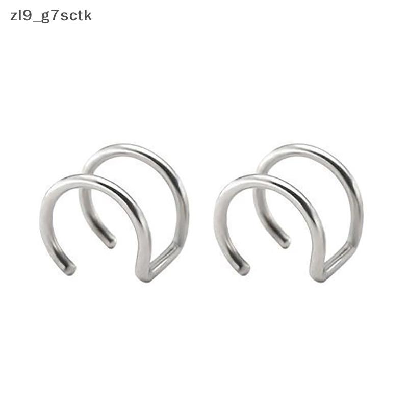ต่างหูแบบหนีบไทเทเนียมทำจากเหล็กอเนกประสงค์สำหรับผู้ชายและผู้หญิงเครื่องประดับแนวฮิปฮอปเท่ไม่เจาะ