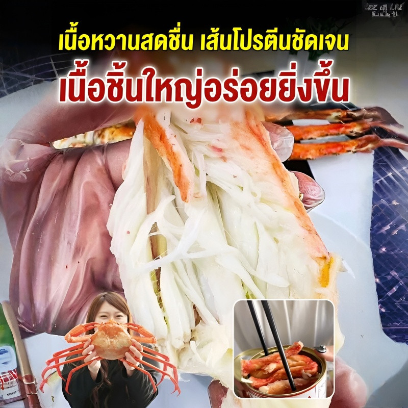 🦀พร้อมทานแคลอรี่ต่ำ【เนื้อปูก้ามแท้จากรัสเซีย】อาหารกระป๋อง/ของว่างทะเล/กระป๋องปูรัสเซีย สดใหม่ รสชาติเหมือนปูสด ไม่ต้องปรุง ทานกับสลัด/ซูชิ (HFH ปูก้าม)